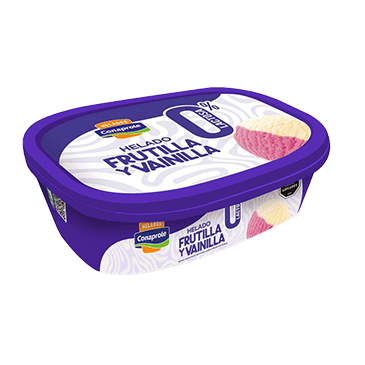 Helado crema mixto de frutilla y sabor vainilla 0% lactosa